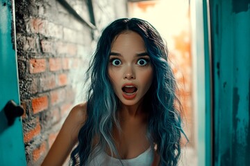 Obraz premium Attractive very stunned mixed-race girl - for ads, magazine ad and social networks use. Commercial promotion visual idea. Long trim - highlighted hair. African elegance vibrant styles.
