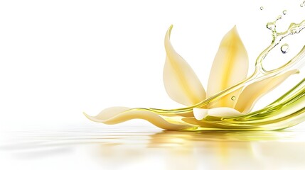 A white flower with a yellow stem