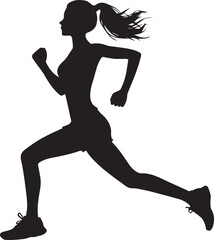 Running silhouette icon vector art illustration