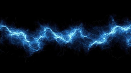 luminous streams of electric blue light weaving through darkness, creating dynamic ribbons of energy with motion blur and particle effects, futuristic abstract