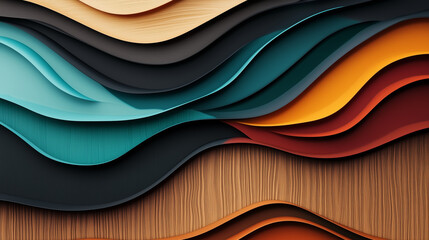 Fototapeta premium Colorful 3D Layered Abstract Paper Cut Background