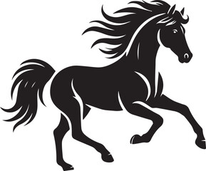 Running Horse silhouette icon vector art illustration