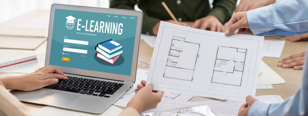 E-learning website with brisk sofware for student to study online on the internet network