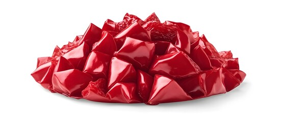 Abstract Red Shiny Geometric Shapes Cluster, AI Generated