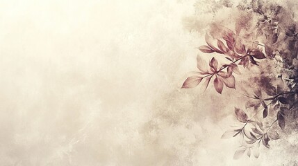 Sepia toned leaves on textured background
