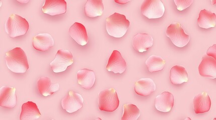 Delicate Rose Petals Pattern on a Pastel Pink Background