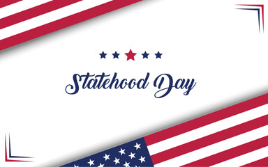 Obraz premium Statehood day illustration with America flag, Statehood day celebrations, Statehood day greetings png image