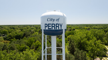 City of Perry, Michigan water tower.