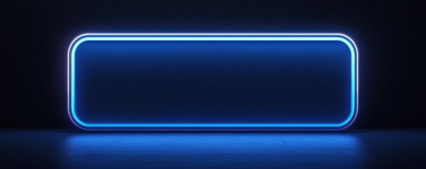 Blue rectangular abstract electronic border with circuit and glowing light