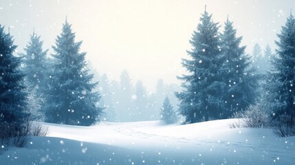 Obraz premium Snow Covered Evergreens in a Winter Wonderland