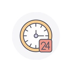 24 Hours vector icon stock illustration