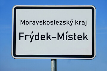 Ortsschild Moravskoslezský kraj Frýdek-Místek