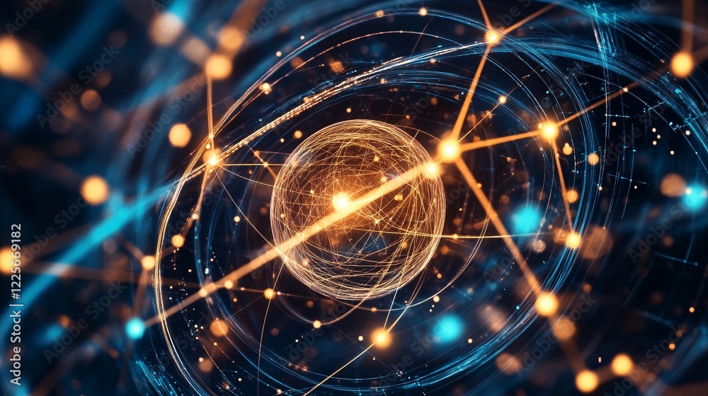 Aufkleber Globe with abstract data points symbolizing global interconnectivity
