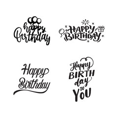 Set of Design Happy Birthday Elements for Your Design