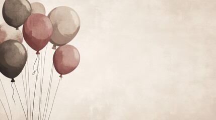 Obraz premium A cluster of pastel colored balloons floats gently