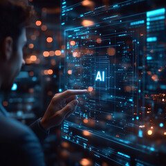 Fototapeta premium AI hologram
