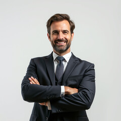 Successful businessman looking very happy