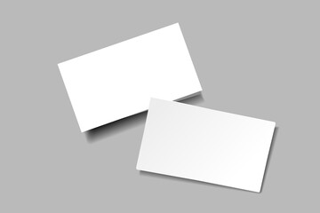 Business card mockup for your design template. Blank empty credit card mockup. Blank white gift card paper placeholder mockup