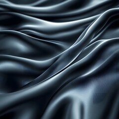 Naklejka premium Elegant Draped Dark Grey Silk Fabric Texture Background