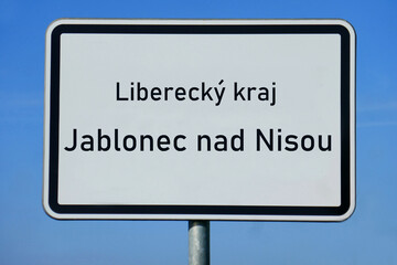 Ortsschild Liberecký kraj Jablonec nad Nisou