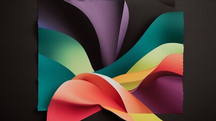 Naklejka premium Colorful Paper Curves and Layers Creating a Stunning Abstract Composition