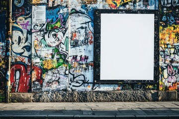 Fototapeta premium Blank Billboard Ad Space Graffiti Wall Urban Art