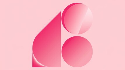 Obraz premium A modern, abstract design featuring geometric shapes in varying shades of pink, creating a vibrant and eye-catching aesthetic.