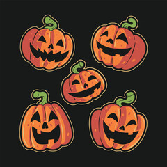 pumpkin head cartoon icon vector illustration