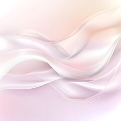 Abstract Pink and White Flowing Silk Waves Background