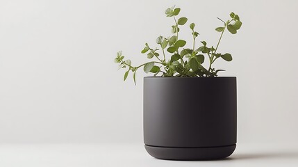 A minimalist pot with a sleek matte finish and built-in drainage