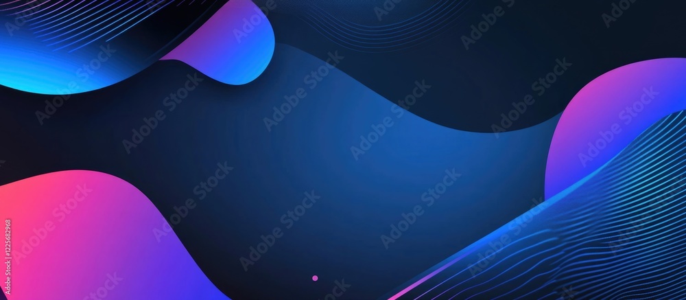 Poster blue abstract gradient background with smooth waves and copyspace for text ideal for modern design p