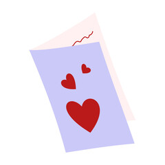 Simple flat illustrations with love and Valentine's Day elements