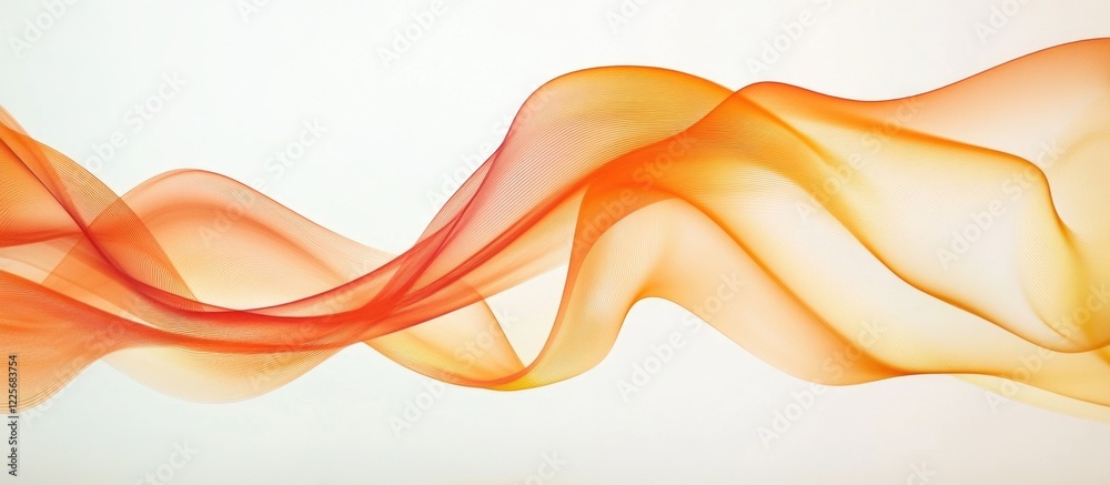 Poster abstract flowing wavy lines in warm tones creating a soft background with ample copyspace for text a