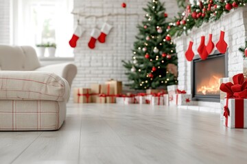 Cozy Christmas Living Room Decorated For The Holidays