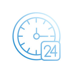 24 Hours vector icon stock illustration