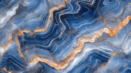 Obraz premium Classic blue marble texture background with gold veins and flowing patterns suitable for elegant design and copy space.