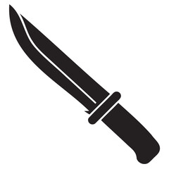 High-Quality Knife Icon Sharp Blade Black Silhouette for Kitchen Designs
