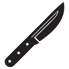 High-Quality Knife Icon Sharp Blade Black Silhouette for Kitchen Designs