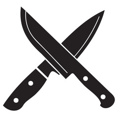 Knife Icon Silhouette Minimalist Sharp Blade Design on Transparent Background