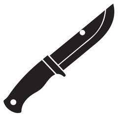 Knife Icon Silhouette Minimalist Sharp Blade Design on Transparent Background