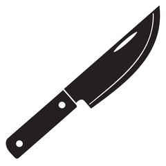 Knife Icon Silhouette Minimalist Sharp Blade Design on Transparent Background