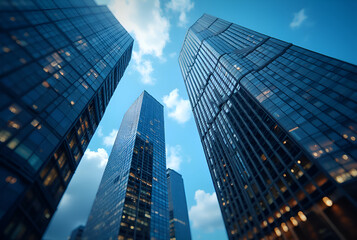 "Modern Skyscrapers in Business District – Urban Architecture and Corporate Growth"
