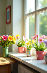 Tulip Pots on a Windowsill: A Touch of Spring for Your Home