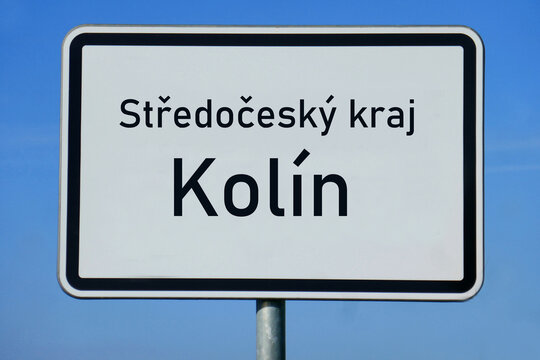 Ortsschild Středočesk&yacute; kraj Kol&iacute;n
