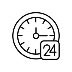 24 Hours vector icon stock illustration