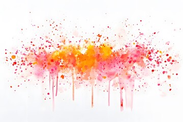 Fototapeta premium Vibrant Watercolor Explosion Pink Orange Abstract Art