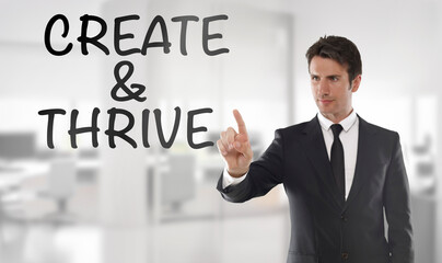 Businessman touching 