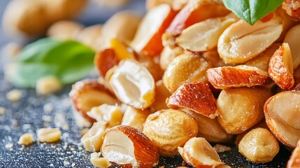 Closeup Roasted Peanuts Crunchy Snack Food
