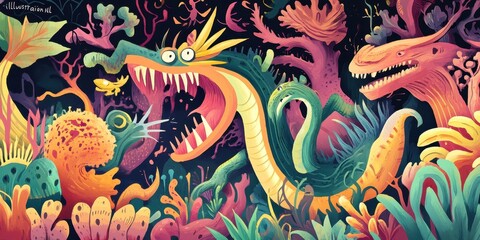 Colorful Creatures Inhabiting A Vibrant Underwater World