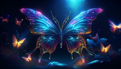 abstract background with butterflies